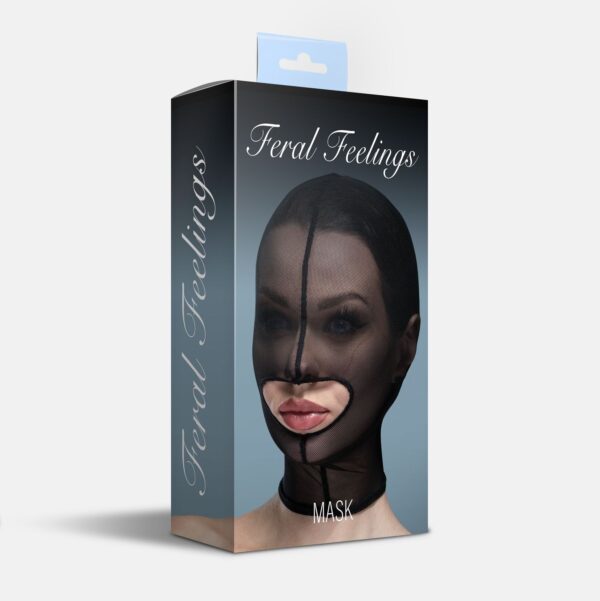 Маска сітка із відкритим ротом Feral Feelings - Hood Mask Black - Зображення 2