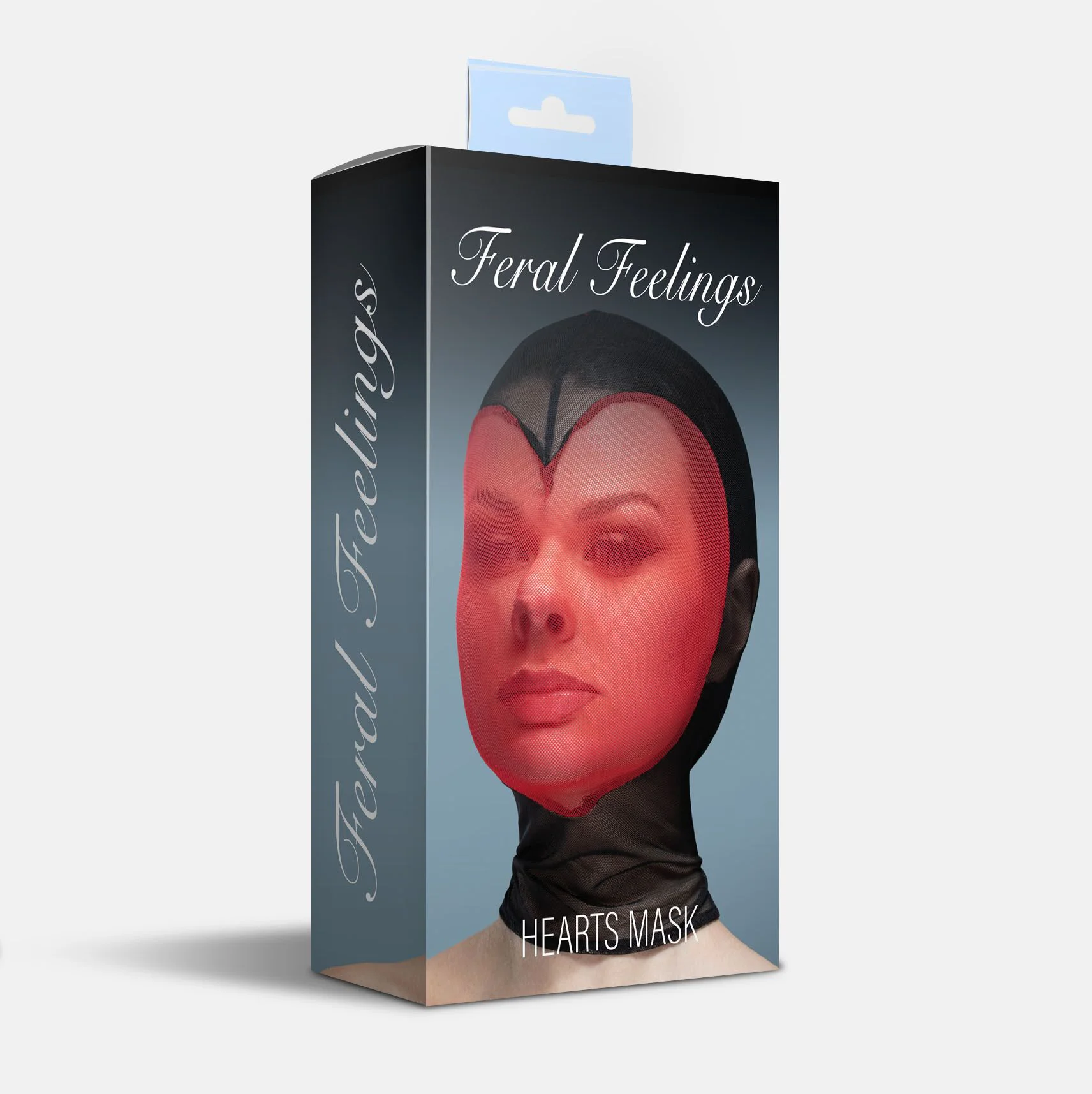 Маска серце сітка із повністю закритим обличчям Feral Feelings - Hearts Mask Black/Red - Зображення 2