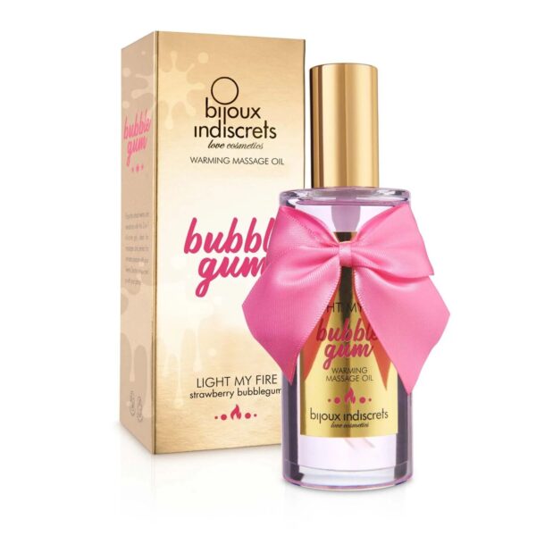 Розігрівальна олія Bijoux Indiscrets Light my Fire – Strawberry Bubblegum (100 мл) - Зображення 2