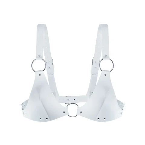 Ліф з натуральної шкіри Feral Feelings - Bikini Top White