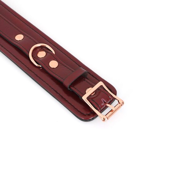 Шкіряні наручники Liebe Seele Wine Red Wrist Cuffs, знімний ланцюжок-кріплення - Зображення 7