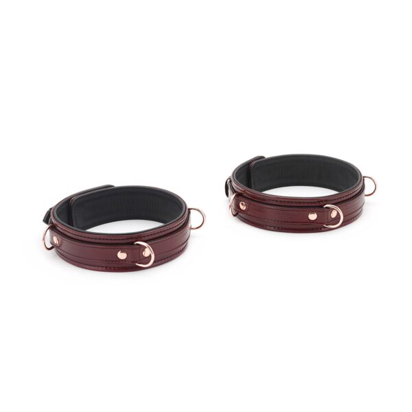 Фіксатори для стегон Liebe Seele Wine Red Thigh Cuffs S Size, натуральна  шкіра - Зображення 2