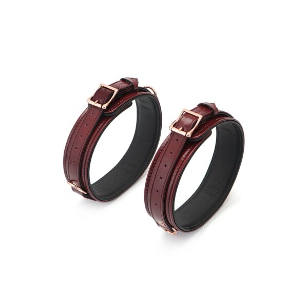 Фіксатори для стегон Liebe Seele Wine Red Thigh Cuffs S Size, натуральна  шкіра - Зображення 3