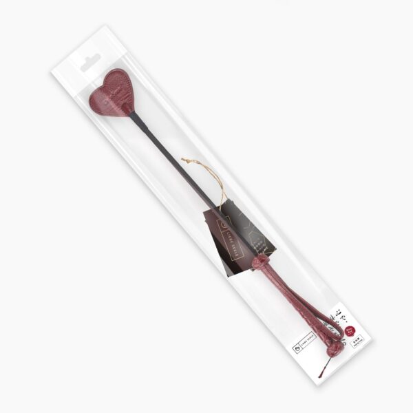 Шльопалка-сердечко Liebe Seele Wine Red Riding Crop with Heart-Shape Tip, натуральна шкіра - Зображення 5