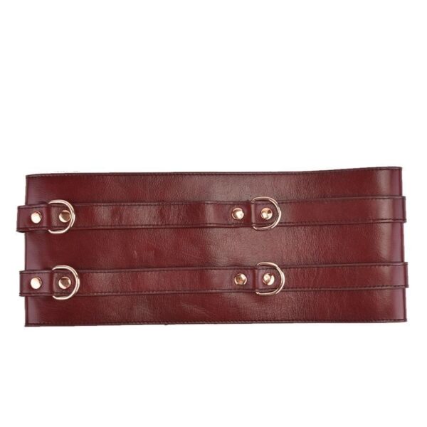 Шкіряний пояс для бондажу Liebe Seele Wine Red Waist Cuff, S Size - Зображення 6
