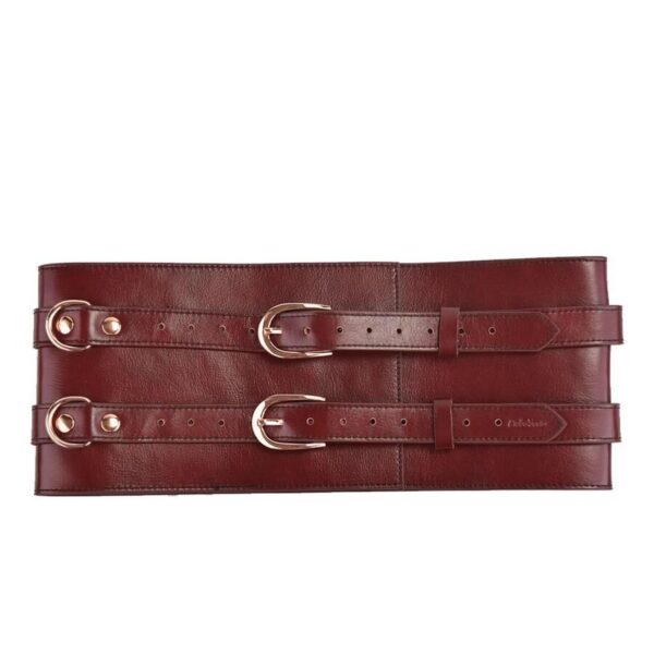 Шкіряний пояс для бондажу Liebe Seele Wine Red Waist Cuff, S Size - Зображення 5