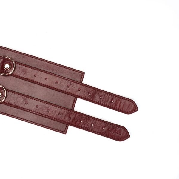 Шкіряний пояс для бондажу Liebe Seele Wine Red Waist Cuff, M Size - Зображення 3