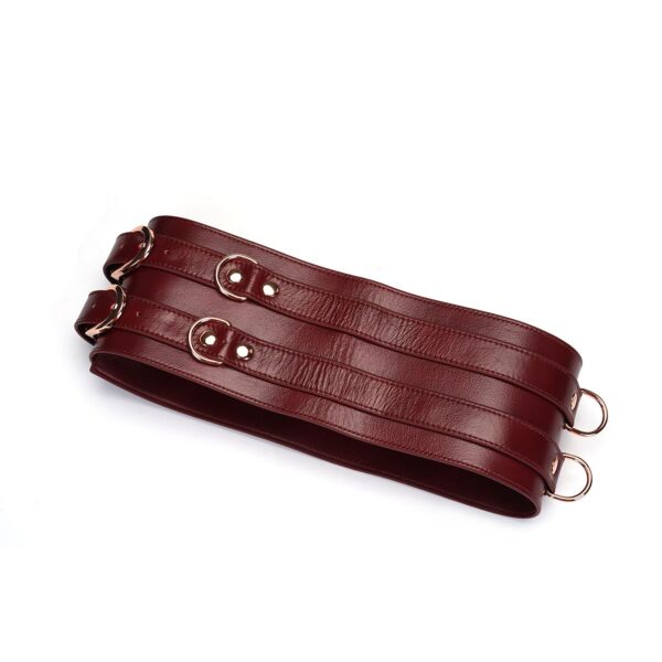 Шкіряний пояс для бондажу Liebe Seele Wine Red Waist Cuff, M Size - Зображення 2