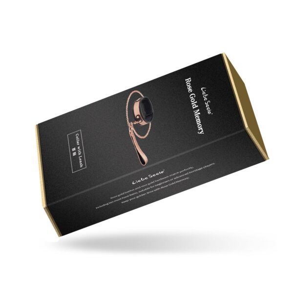Широкий нашийник з повідцем Liebe Seele Rose Gold Memory Collar with Leash, натуральна шкіра - Зображення 10