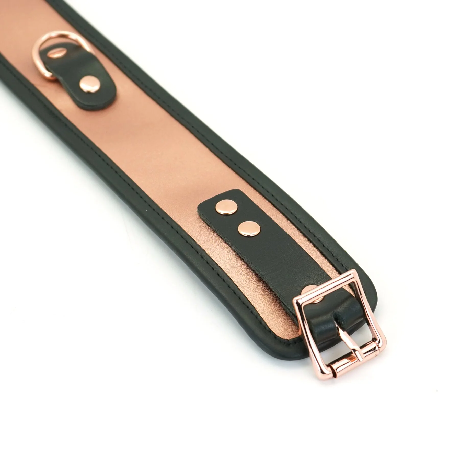 Широкий нашийник з повідцем Liebe Seele Rose Gold Memory Collar with Leash, натуральна шкіра - Зображення 5