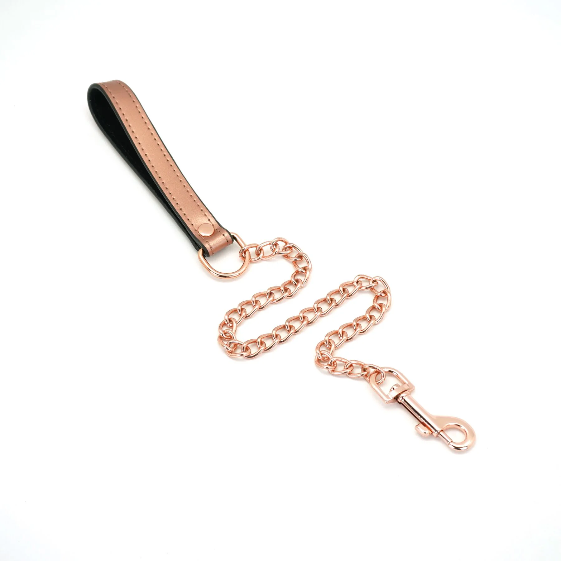 Широкий нашийник з повідцем Liebe Seele Rose Gold Memory Collar with Leash, натуральна шкіра - Зображення 4