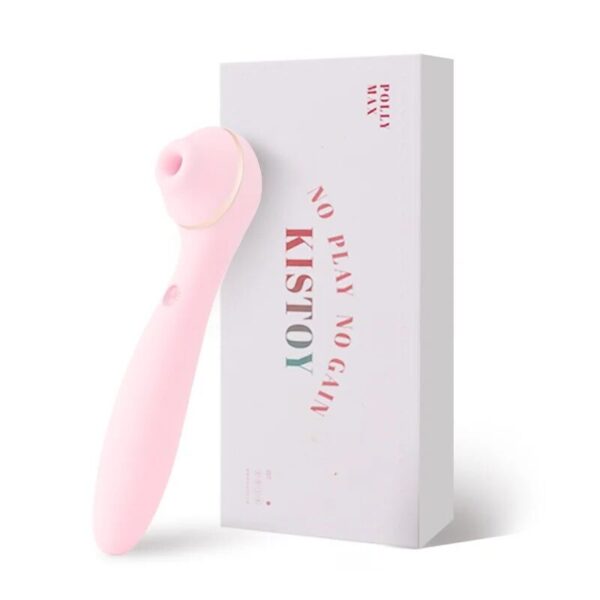 Вакуумний стимулятор з вібратором KISSTOY Polly Max Pink - Зображення 5