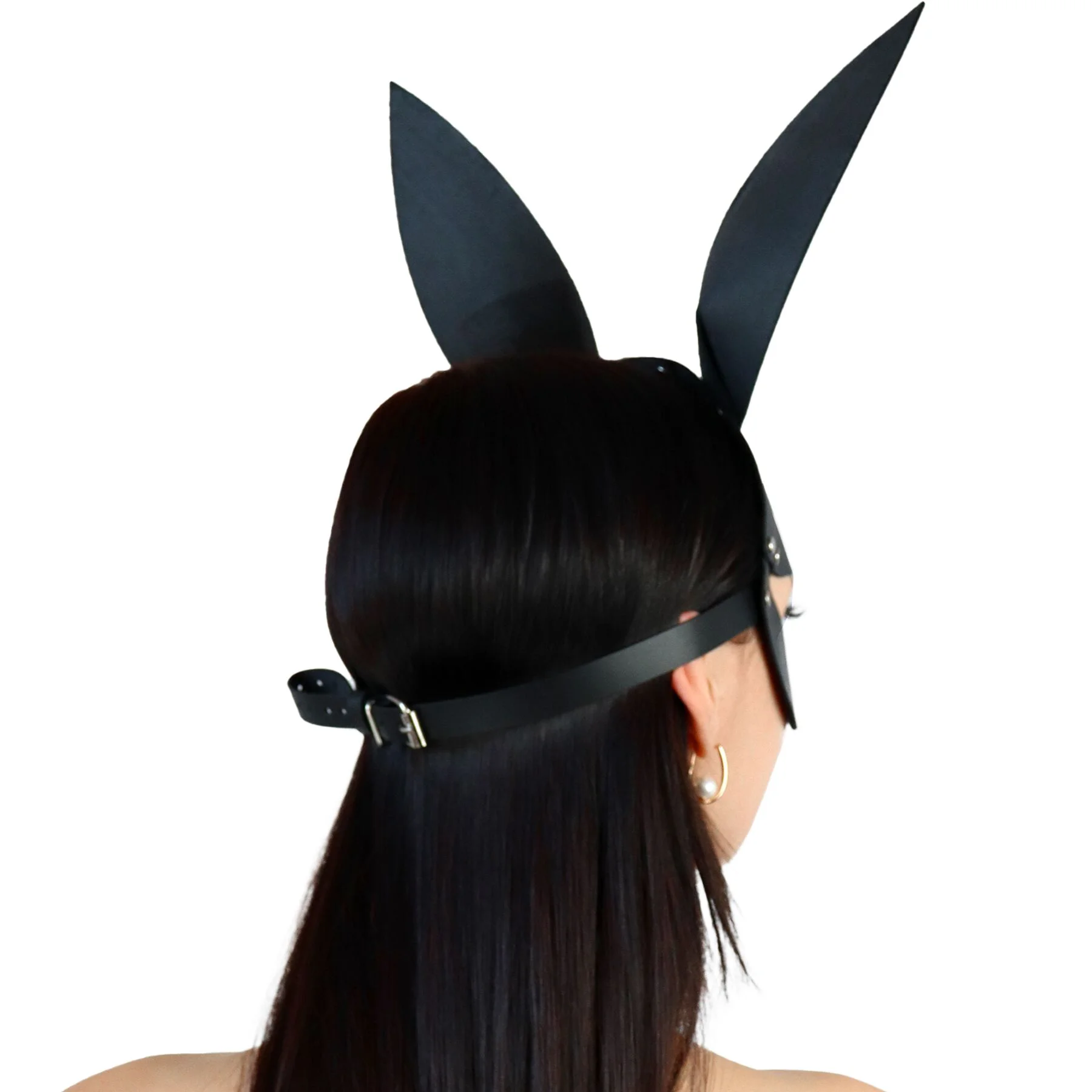 Шкіряна маска Зайчика Art of Sex - Bunny mask, колір Чорний - Зображення 2