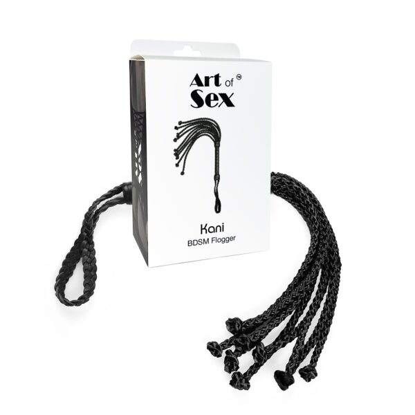 Ажурний батіг Кішка з екошкіри Art of Sex - Kani, колір чорний - Зображення 3