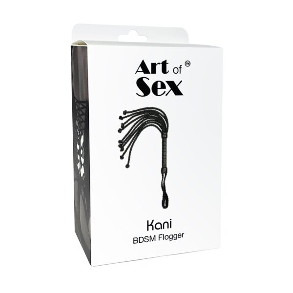 Ажурний батіг Кішка з екошкіри Art of Sex - Kani, колір чорний - Зображення 4