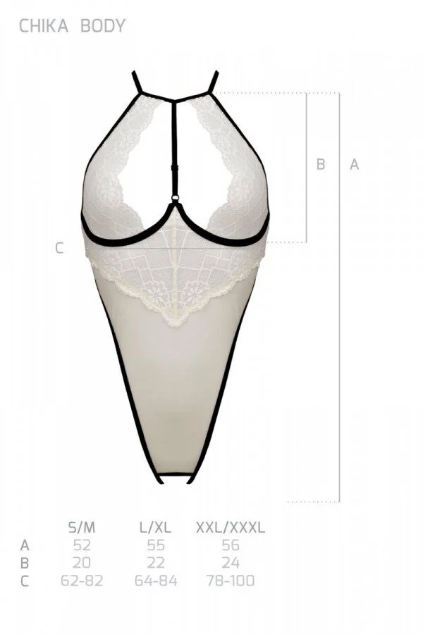 Боді з доступом Passion CHIKA BODY L/XL, cream - Зображення 5