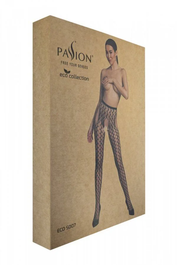 Еротичні колготки-бодістокінг Passion ECO S007 black - Зображення 6