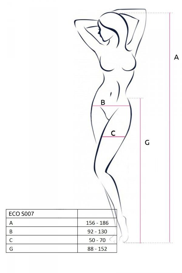 Еротичні колготки-бодістокінг Passion ECO S007 black - Зображення 5