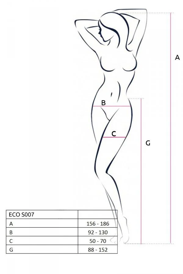 Еротичні колготки-бодістокінг Passion ECO S007 black - Зображення 5