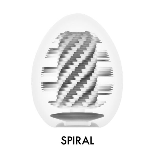Мастурбатор-яйце Tenga Egg Spiral, щільний TPE, пробник лубриканту 5 мл - Зображення 3