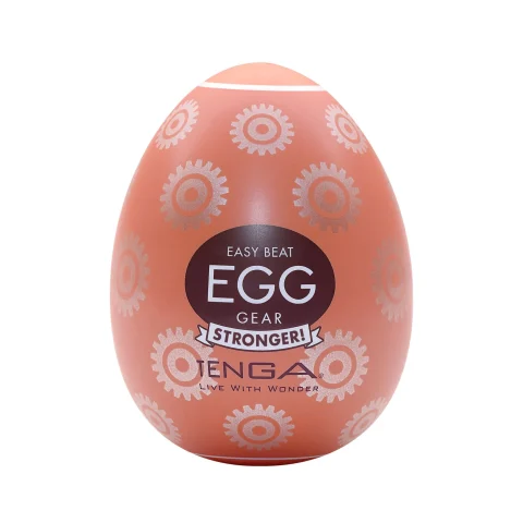 Мастурбатор Tenga Egg Gear, щільний TPE, з лубрикантом 5 мл