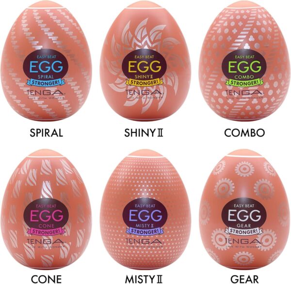 Набір мастурбаторів-яєць Tenga Egg Hard Boilded II Pack (6 яєць), щільний TPE, опукла текстура - Зображення 2