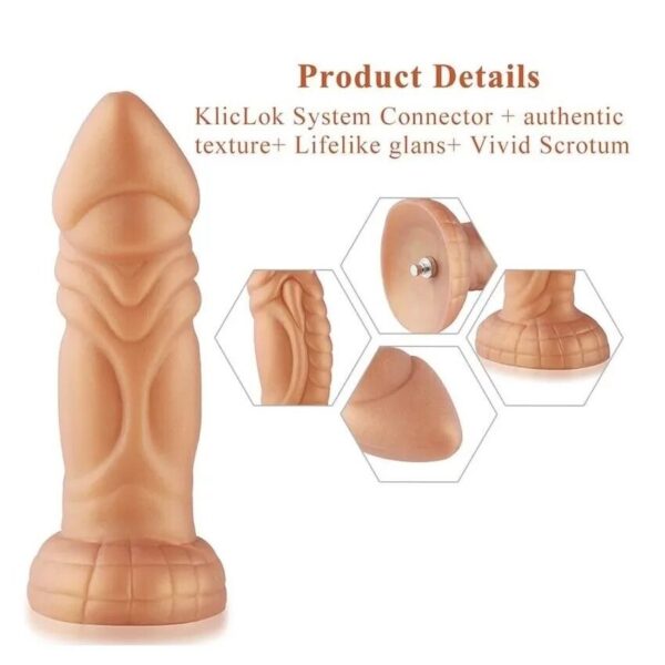 Силіконовий дилдо Hismith Slightly Curved Silicone Dildo Monster Series - Зображення 3