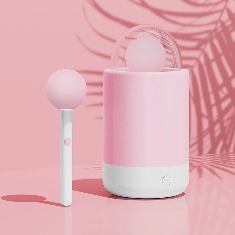 Вібратор-цукерка на паличці KISSTOY Pink Pop, зарядний кейс-нічник, 10 режимів вібрації - Зображення 6