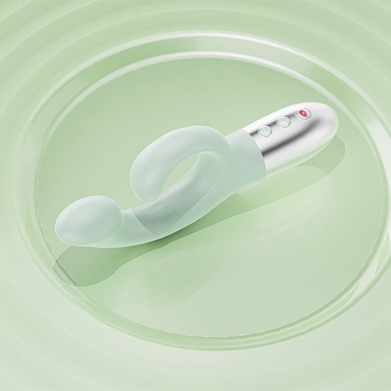 Вібратор-кролик для точки G KISTOY Big G Green, вигнутий відросток, автоматичний підігрів - Зображення 4