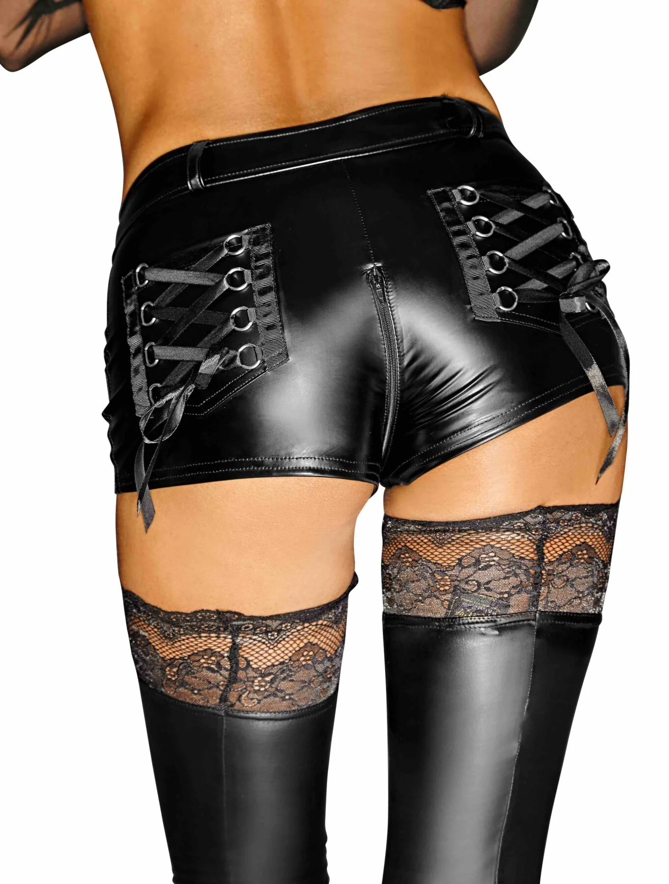 Шортики з мокрим ефектом Noir Handmade F138 Powerwetlook shorts, M - Зображення 2