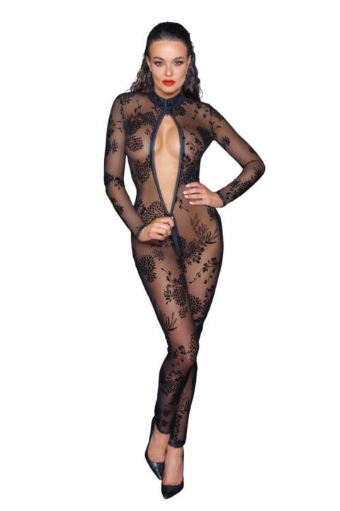 (SALE) Бодістокінг Noir Handmade F237 Long tulle overall - XL