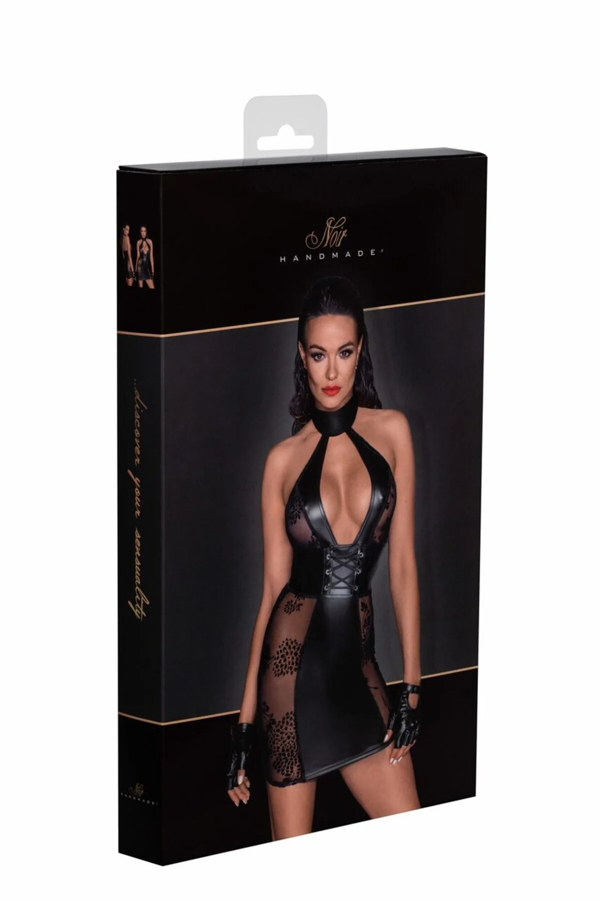 Сукня Noir Handmade F238 Short tulle dress with powerwetlook inserts - XL - Зображення 6