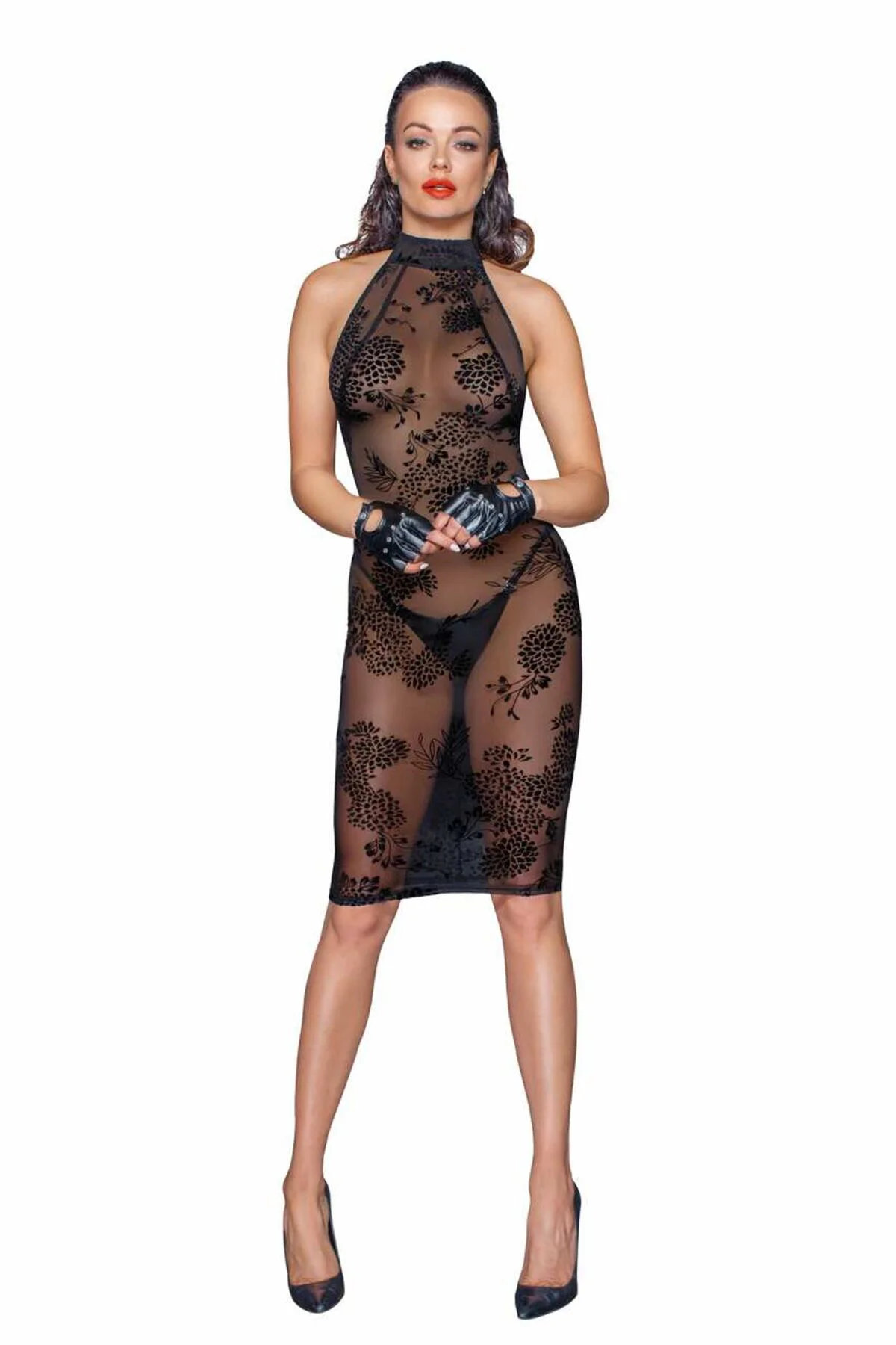 (SALE) Сукня Noir Handmade F240 Midi tulle dress with velvet straps - S - Зображення 3