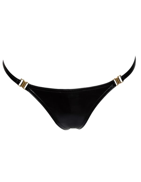 Трусики Noir Handmade P008 Powerwetlook panty with gold clasp - M - Зображення 4