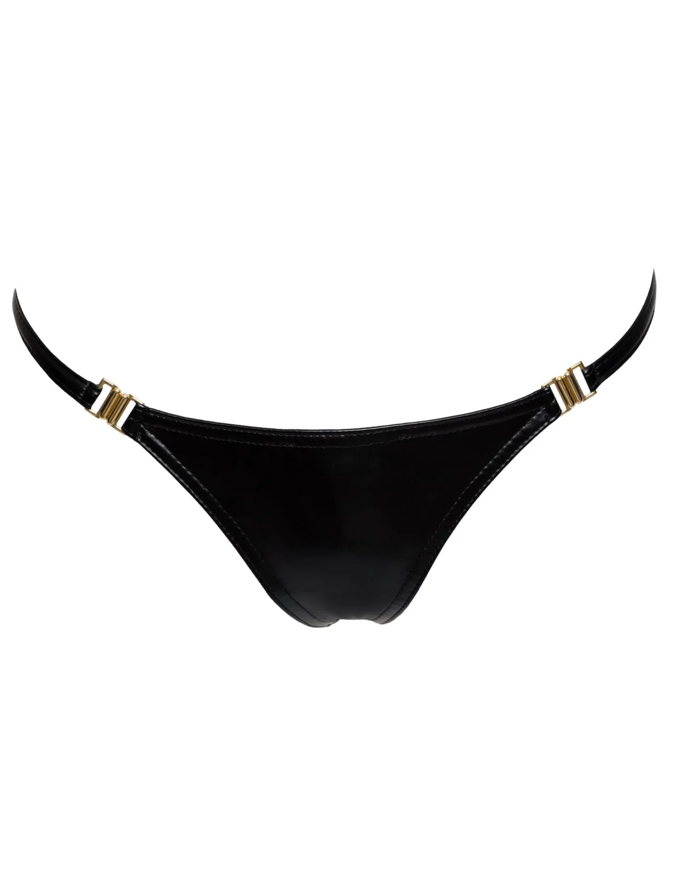 Трусики Noir Handmade P008 Powerwetlook panty with gold clasp - L - Зображення 4