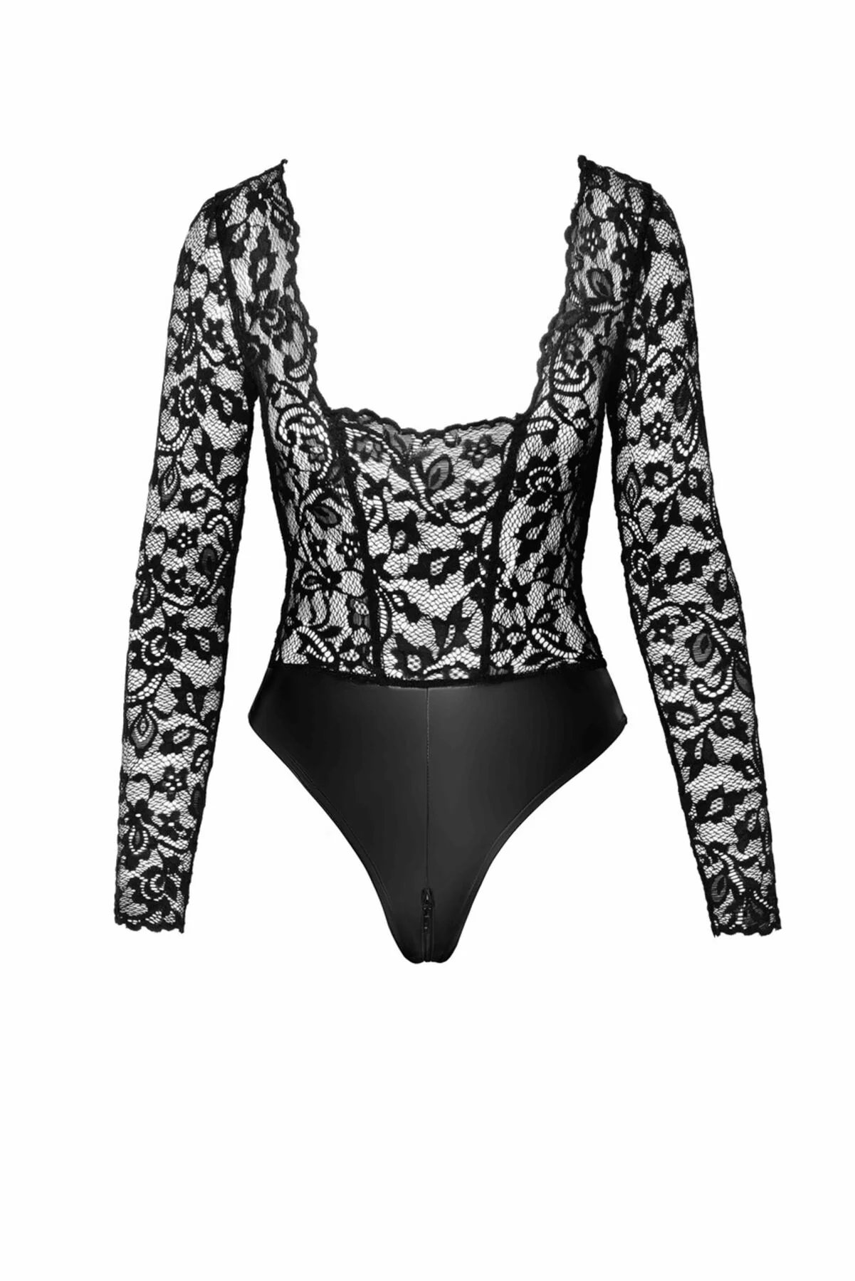 Боді Noir Handmade F296 Psyche bodysuit of lace and wetlook - L - Зображення 6