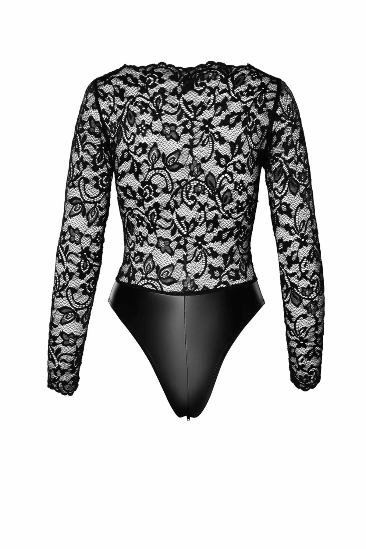 Боді Noir Handmade F296 Psyche bodysuit of lace and wetlook - L - Зображення 7