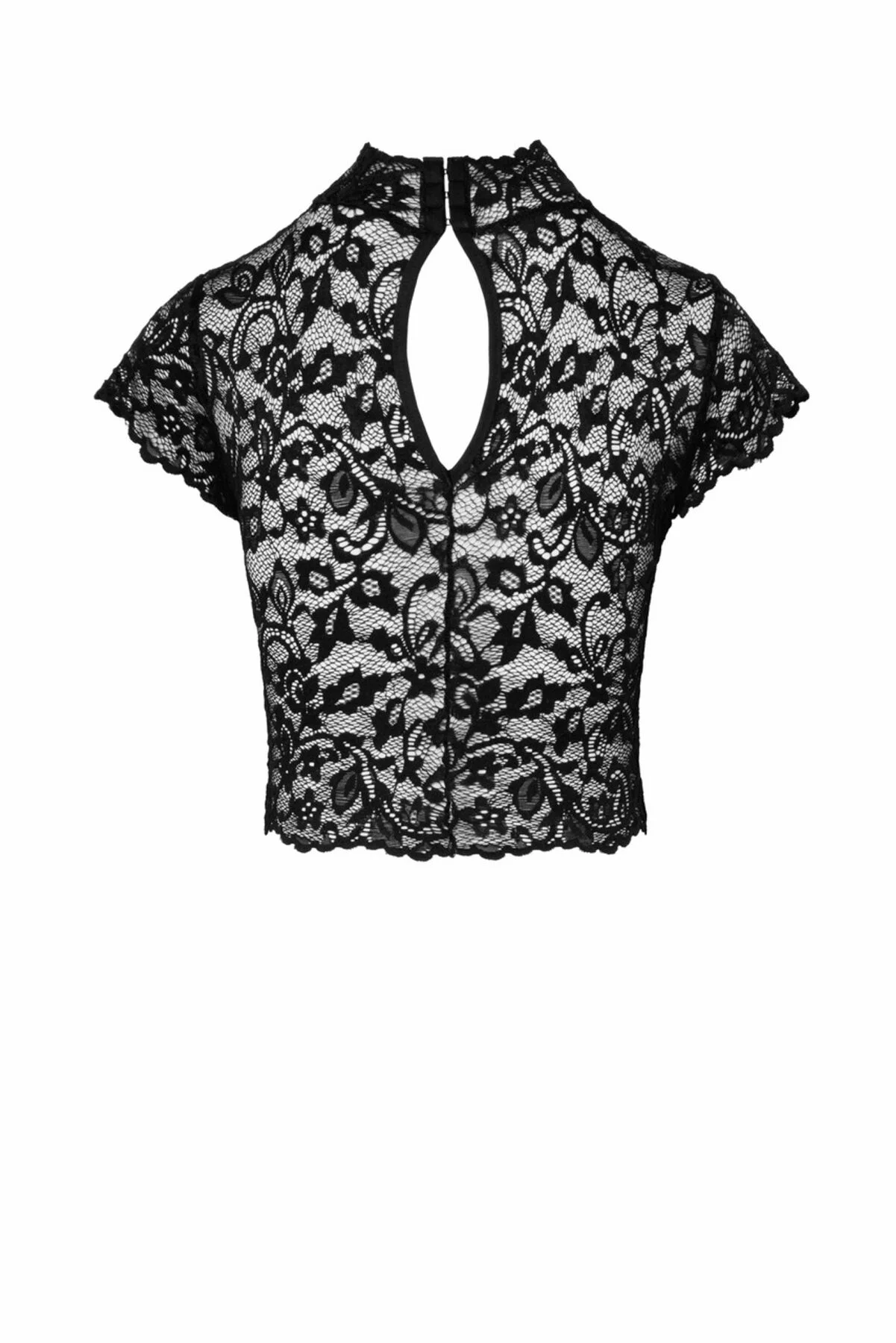 Топ Noir Handmade F303 Essence, чорний, мереживний, S