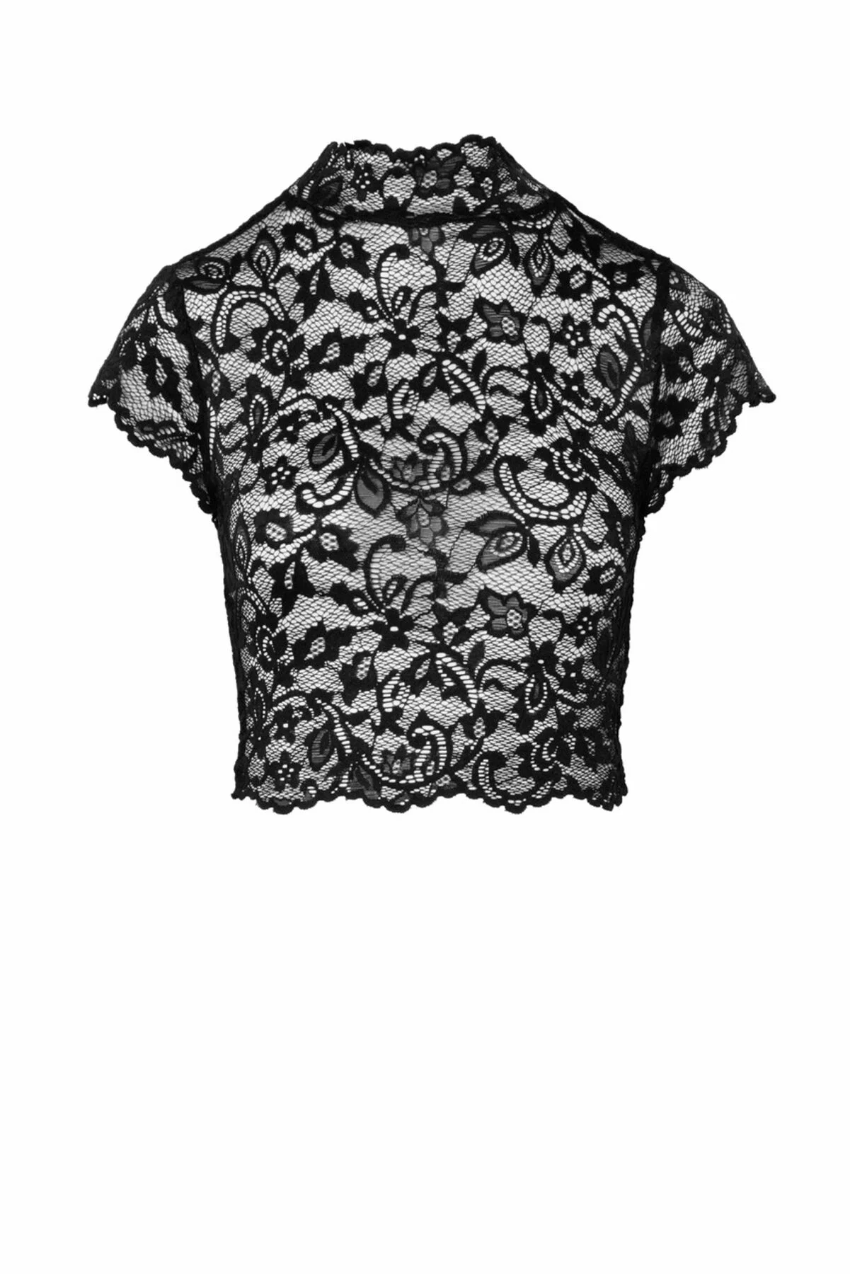 Топ Noir Handmade F303 Essence, чорний, мереживний, S