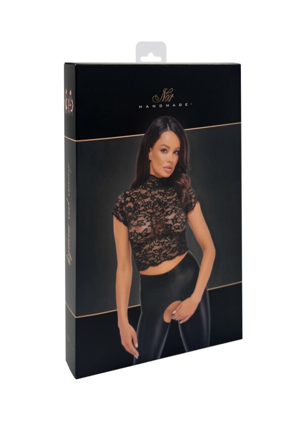 Топ Noir Handmade F303 Essence lace top with high collar - L - Зображення 6