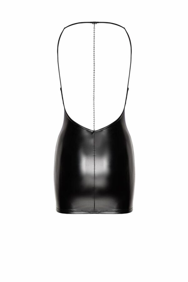 Сукня Noir Handmade F307 Mirage wetlook mini dress with jewelry rhinestone chain - M - Зображення 5