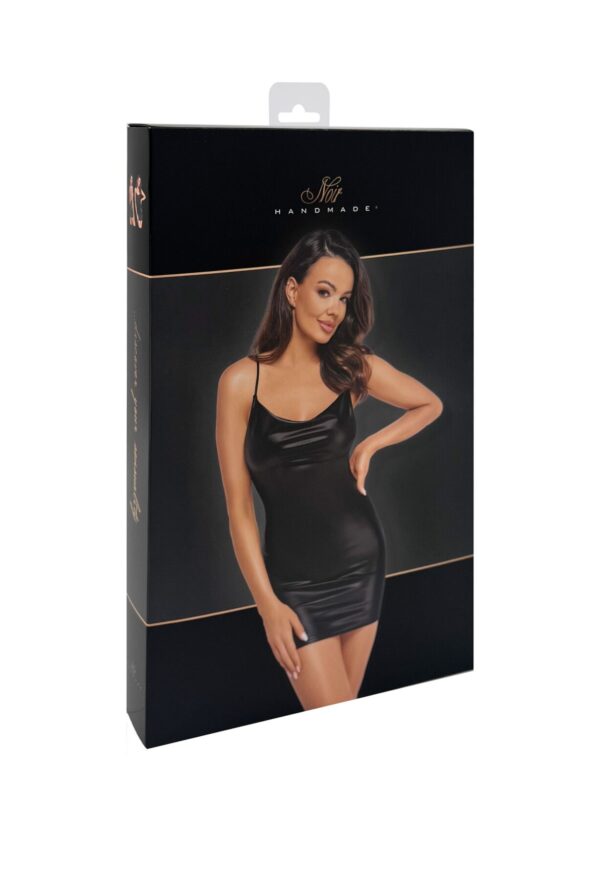 Сукня Noir Handmade F307 Mirage wetlook mini dress with jewelry rhinestone chain - M - Зображення 7