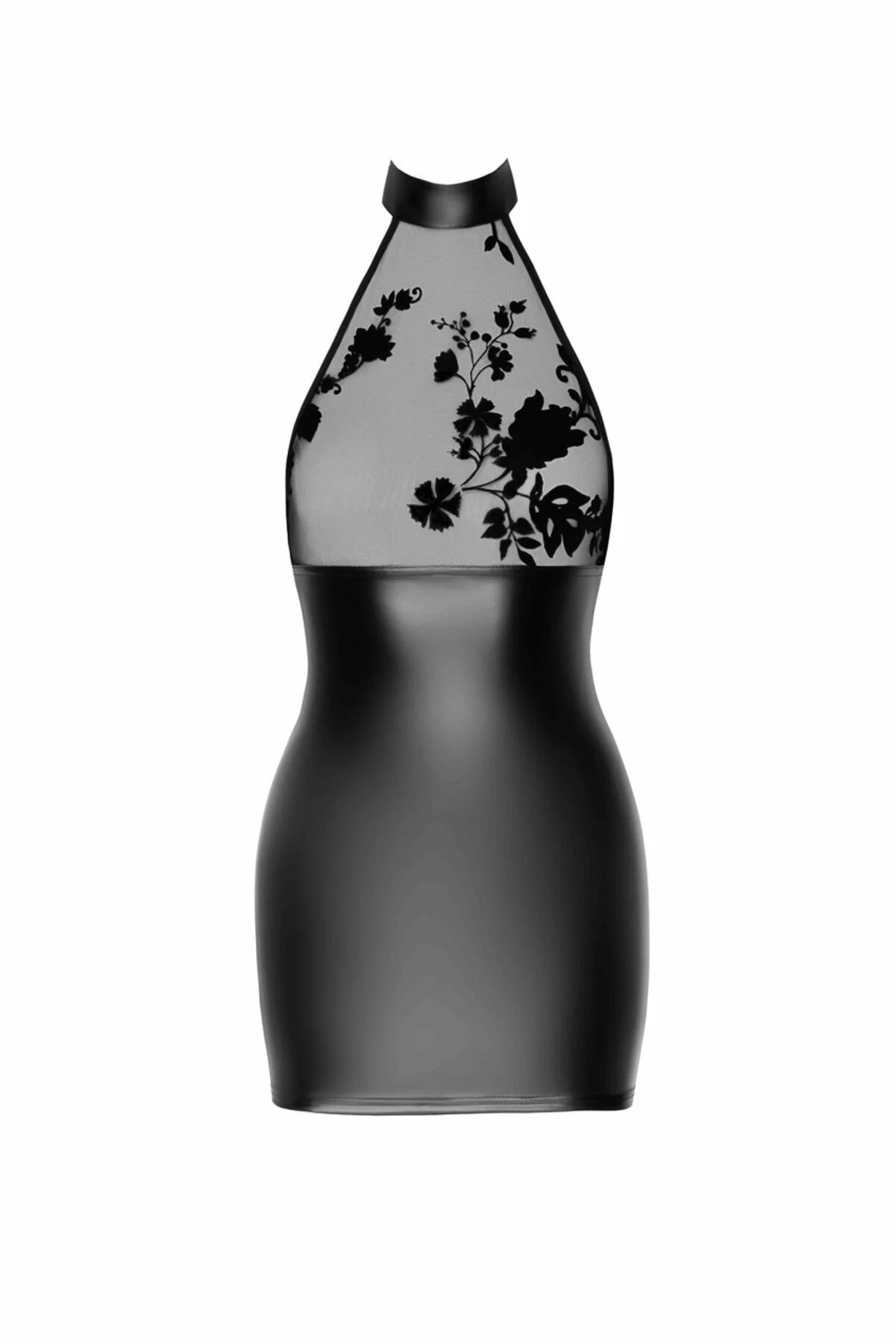 Сукня Noir Handmade F311 Eros, чорна, S, міні, з сіткою і латексом