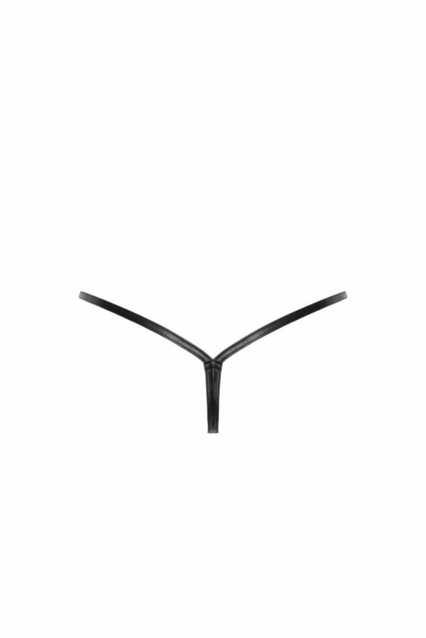 Трусики Noir Handmade P012 Wild crocodile wetlook thong with double opening - S - Зображення 6