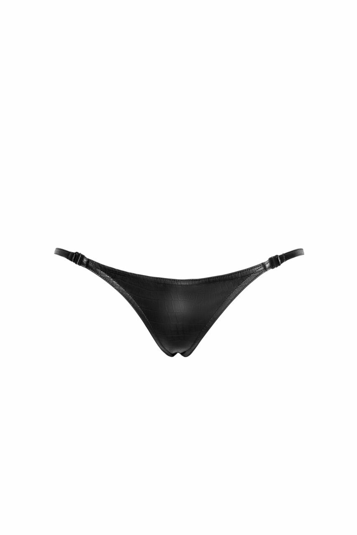 Трусики Noir Handmade P012 Wild crocodile wetlook thong with double opening - 3XL - Зображення 5