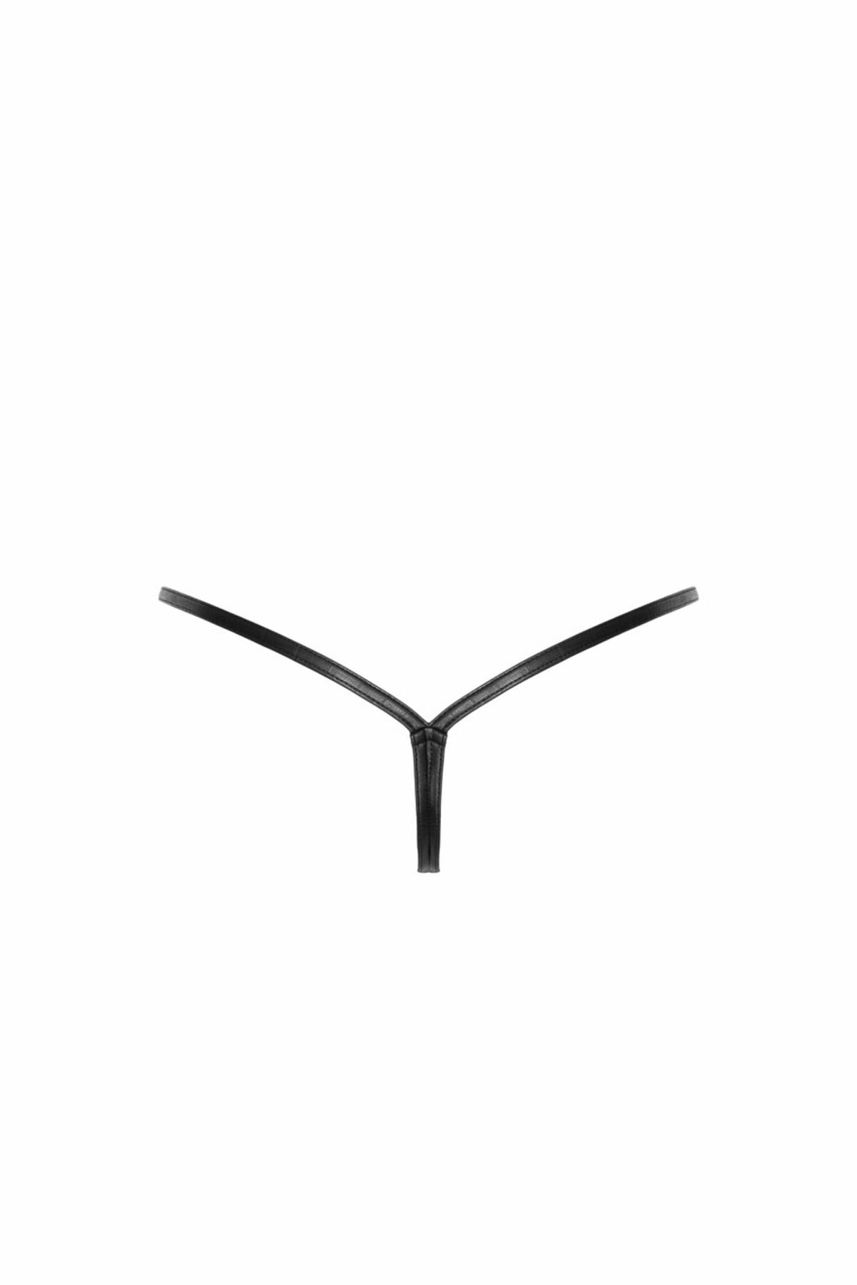 Трусики Noir Handmade P012 Wild crocodile wetlook thong with double opening - 3XL - Зображення 6