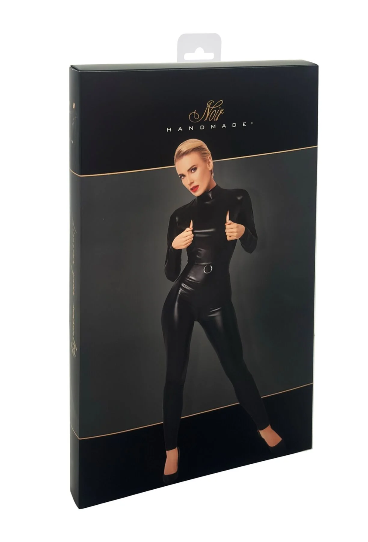 Комбінезон Noir Handmade F319 Caged wetlook catsuit with zippers and ring - M - Зображення 7