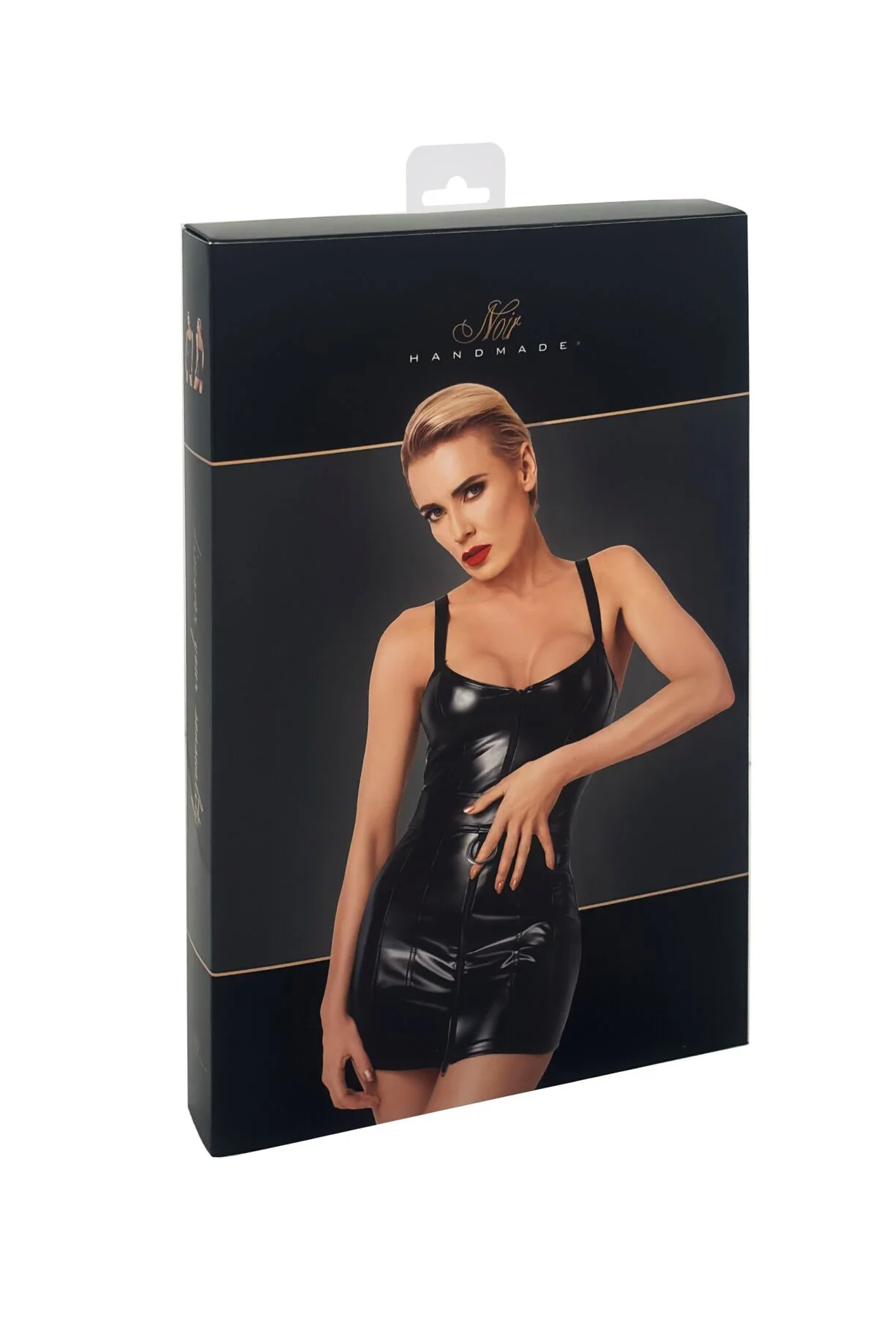 Сукня Noir Handmade F320 Starlet wetlook minidress with ring belt - M - Зображення 9