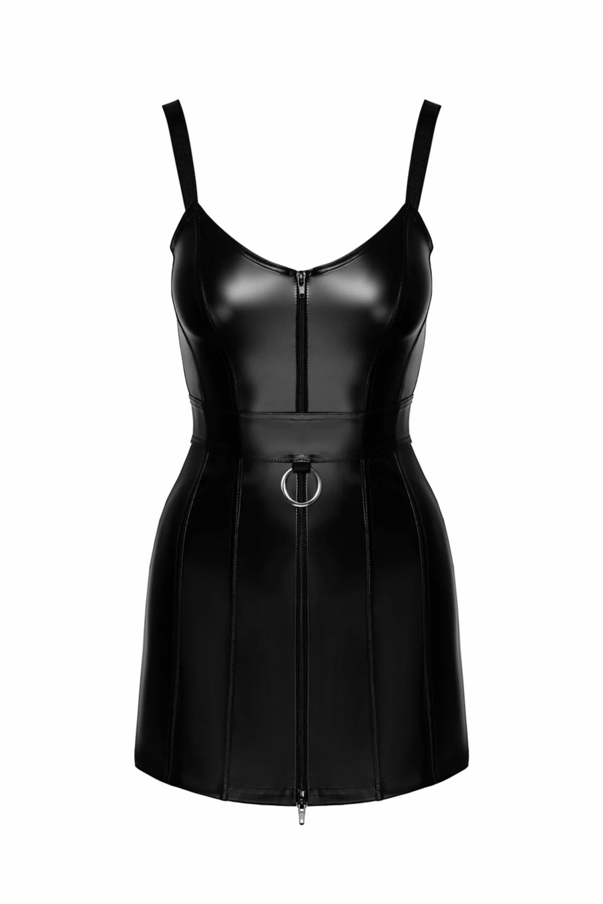 Сукня Noir Handmade F320 Starlet wetlook minidress with ring belt - M - Зображення 7