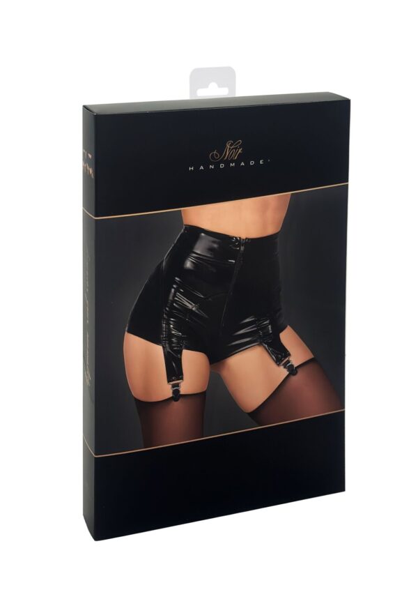 Шортики Noir Handmade F325 Glam suspender wetlook and vinyl shorts - XL - Зображення 8